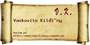 Vaskovits Kilény névjegykártya